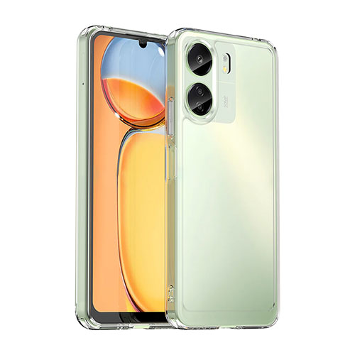 Silicone Transparent Frame Case Cover J02S for Xiaomi Poco C65 Clear