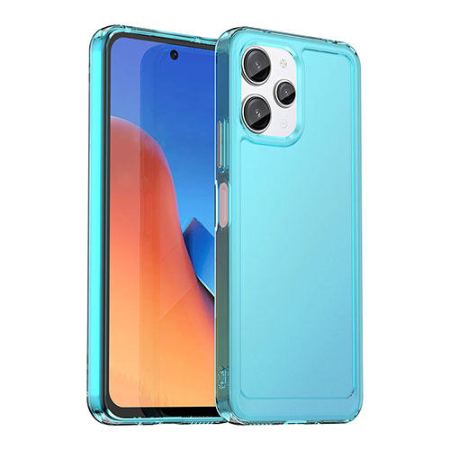 Silicone Transparent Frame Case Cover J02S for Xiaomi Poco M6 Pro 5G Blue