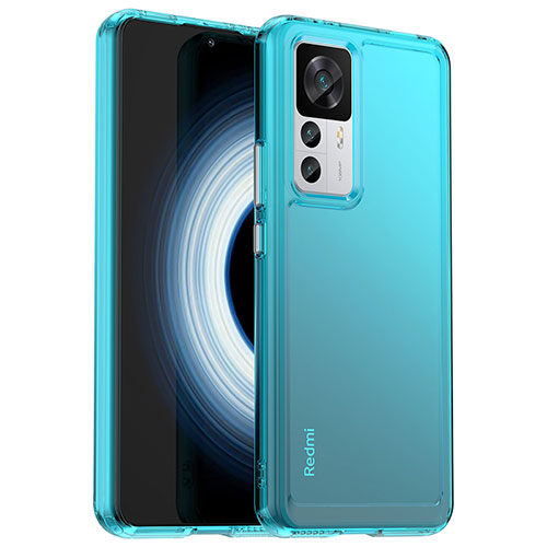 Silicone Transparent Frame Case Cover J02S for Xiaomi Redmi K50 Ultra 5G Blue