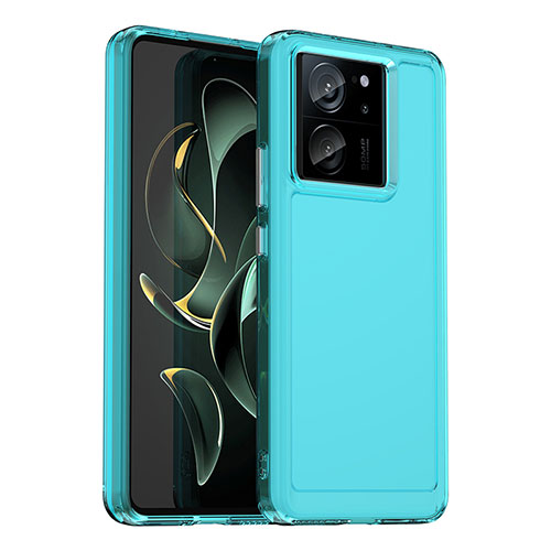 Silicone Transparent Frame Case Cover J02S for Xiaomi Redmi K60 Ultra 5G Blue