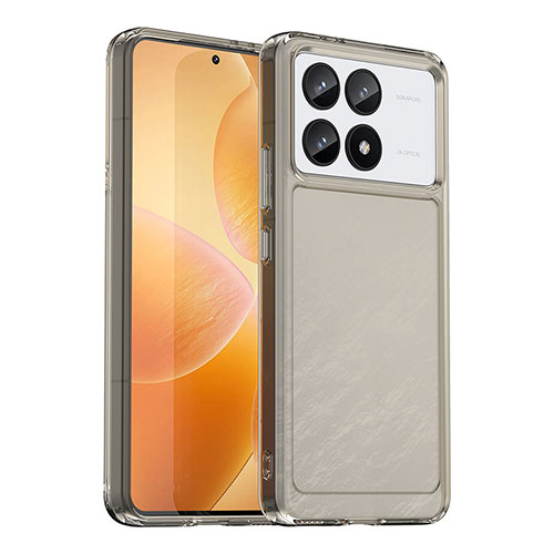 Silicone Transparent Frame Case Cover J02S for Xiaomi Redmi K70 Pro 5G Gray