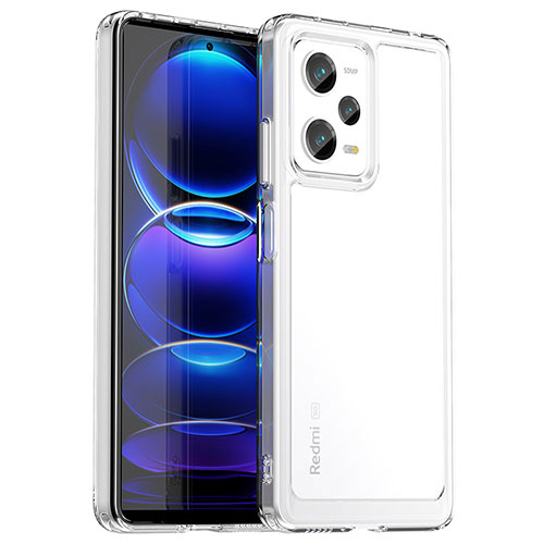 Silicone Transparent Frame Case Cover J02S for Xiaomi Redmi Note 12 Pro 5G Clear