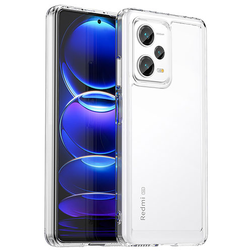 Silicone Transparent Frame Case Cover J02S for Xiaomi Redmi Note 12 Pro+ Plus 5G Clear