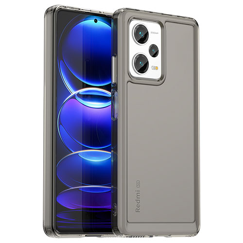 Silicone Transparent Frame Case Cover J02S for Xiaomi Redmi Note 12 Pro+ Plus 5G Gray