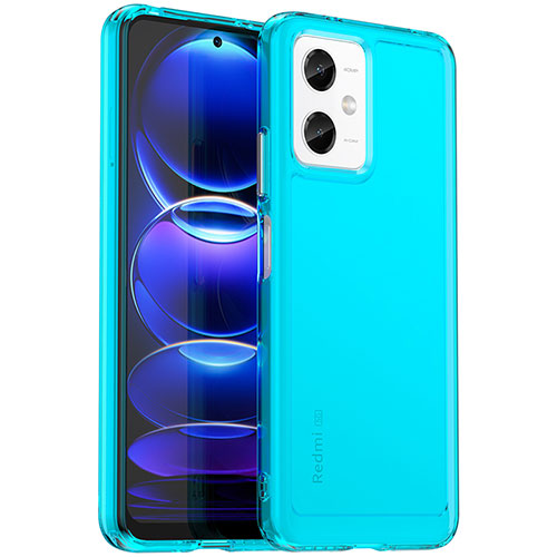 Silicone Transparent Frame Case Cover J02S for Xiaomi Redmi Note 12R Pro 5G Blue