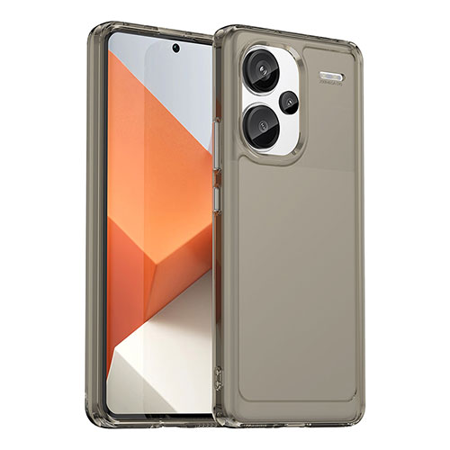 Silicone Transparent Frame Case Cover J02S for Xiaomi Redmi Note 13 Pro+ Plus 5G Gray