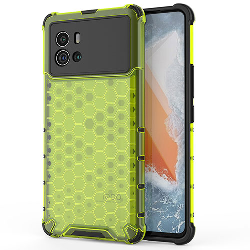 Silicone Transparent Frame Case Cover M04 for Vivo iQOO 9 5G Green