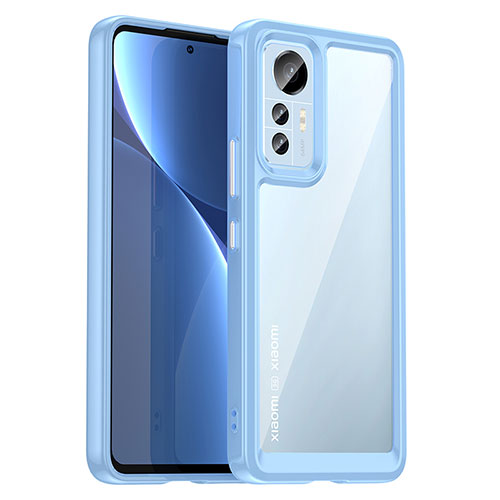 Silicone Transparent Frame Case Cover M06 for Xiaomi Mi 12 Pro 5G Blue
