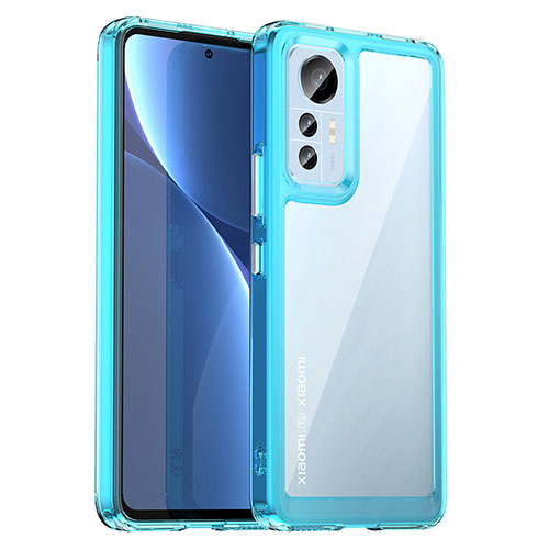 Silicone Transparent Frame Case Cover M06 for Xiaomi Mi 12S Pro 5G Sky Blue