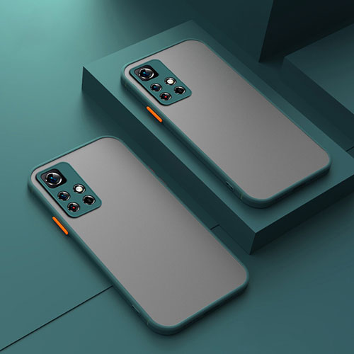 Silicone Transparent Frame Case Cover P01 for Xiaomi Poco M4 Pro 5G Green
