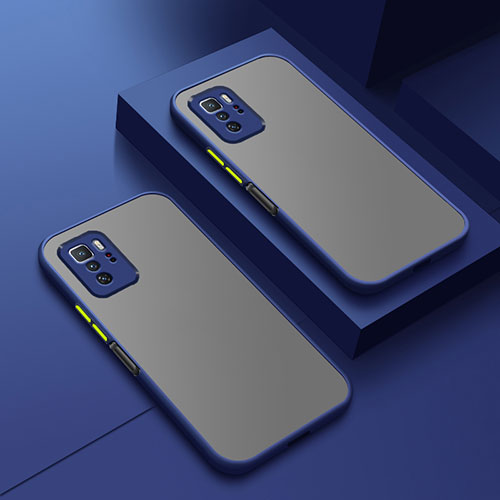 Silicone Transparent Frame Case Cover P01 for Xiaomi Poco X3 GT 5G Blue
