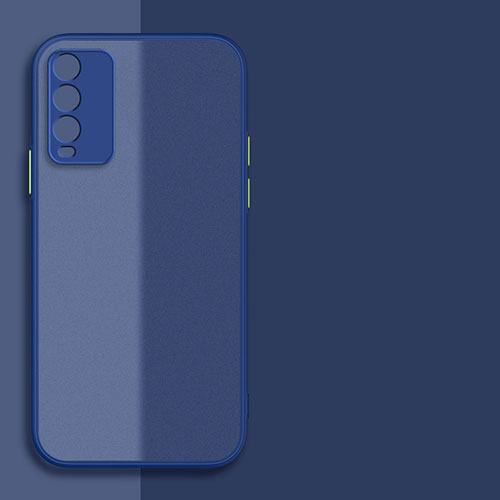 Silicone Transparent Frame Case Cover P01 for Xiaomi Redmi 9 Power Blue