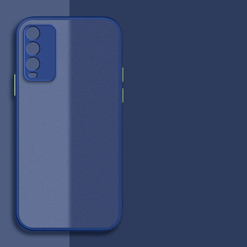 Silicone Transparent Frame Case Cover P01 for Xiaomi Redmi 9T 4G Blue