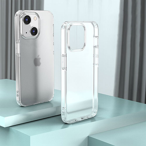 Silicone Transparent Frame Case Cover QC1 for Apple iPhone 15 Clear