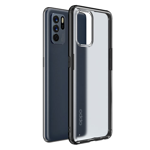 Silicone Transparent Frame Case Cover W01L for Oppo Reno6 Z 5G Black