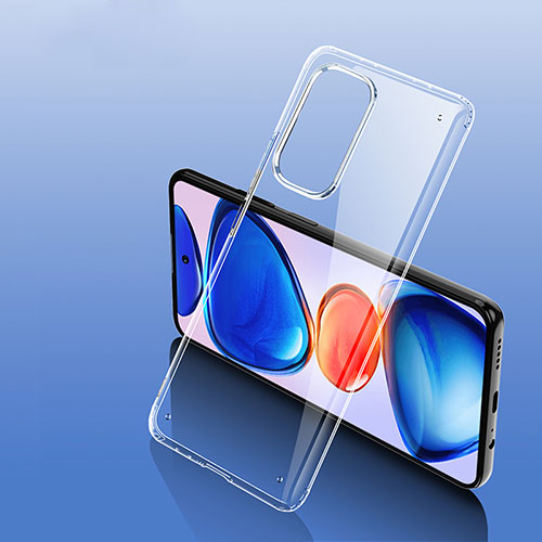 Silicone Transparent Frame Case Cover W01L for Xiaomi Poco F3 5G Clear