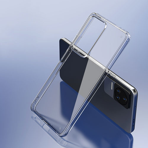 Silicone Transparent Frame Case Cover W01L for Xiaomi Poco F4 5G Clear