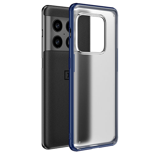 Silicone Transparent Frame Case Cover WL1 for OnePlus 10 Pro 5G Blue