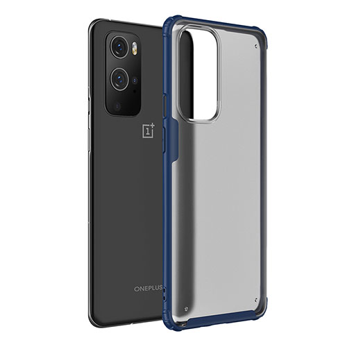 Silicone Transparent Frame Case Cover WL1 for OnePlus 9 Pro 5G Blue