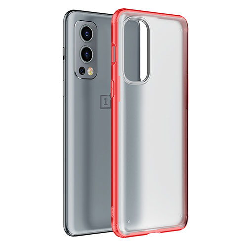 Silicone Transparent Frame Case Cover WL1 for OnePlus Nord 2 5G Red