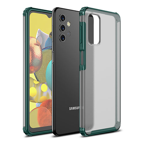 Silicone Transparent Frame Case Cover WL1 for Samsung Galaxy A32 4G Green