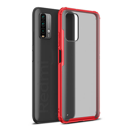 Silicone Transparent Frame Case Cover WL1 for Xiaomi Redmi 9 Power Red