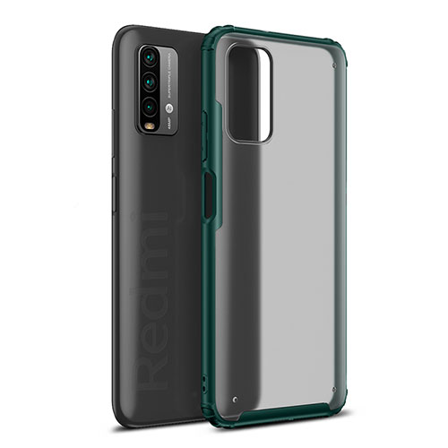 Silicone Transparent Frame Case Cover WL1 for Xiaomi Redmi 9T 4G Green