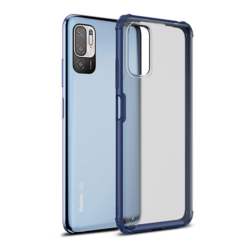 Silicone Transparent Frame Case Cover WL1 for Xiaomi Redmi Note 10 5G Blue