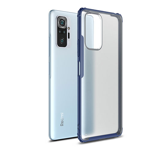 Silicone Transparent Frame Case Cover WL1 for Xiaomi Redmi Note 10 Pro 4G Blue