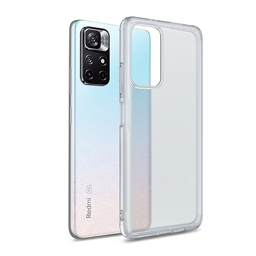 Silicone Transparent Frame Case Cover WL1 for Xiaomi Redmi Note 11 5G Clear