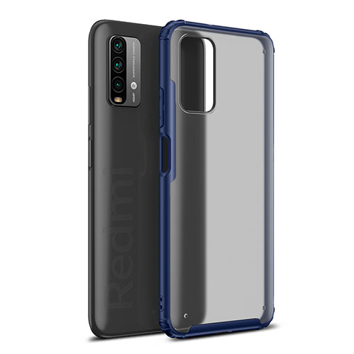 Silicone Transparent Frame Case Cover WL1 for Xiaomi Redmi Note 9 4G Blue