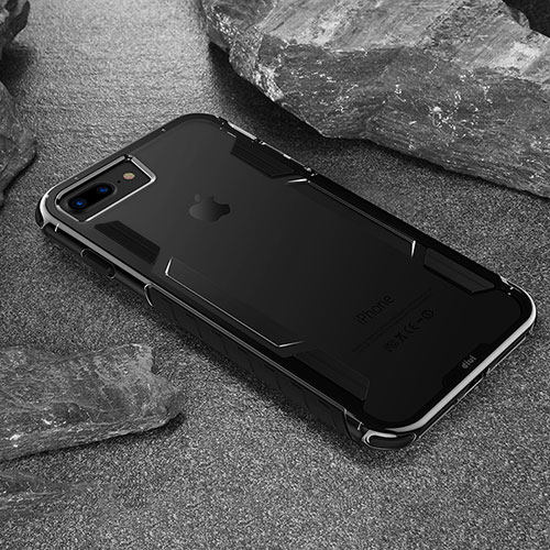 Silicone Transparent Frame Case for Apple iPhone 7 Black