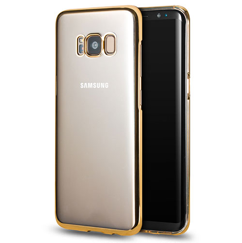 Silicone Transparent Frame Cover for Samsung Galaxy S8 Gold