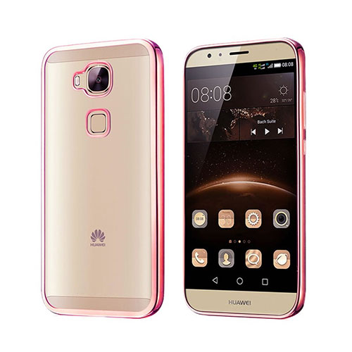 Silicone Transparent Matte Finish Frame Case for Huawei G7 Plus Rose Gold