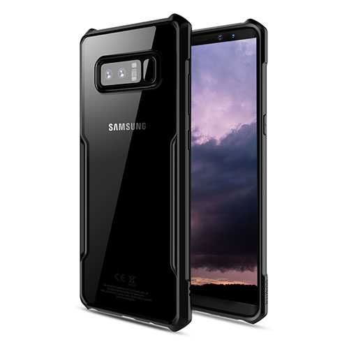 Silicone Transparent Matte Finish Frame Case for Samsung Galaxy Note 8 Duos N950F Black