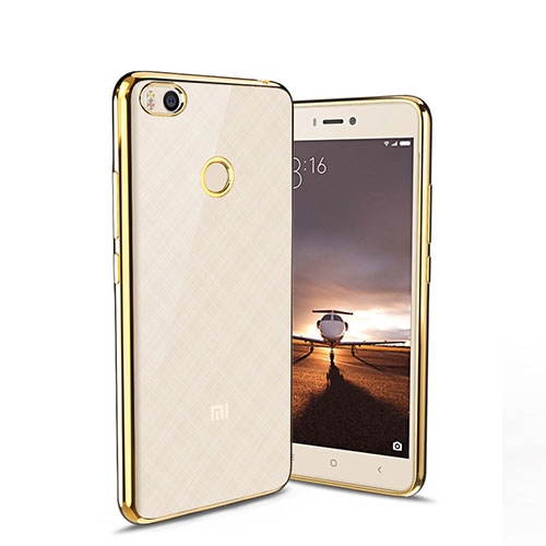 Silicone Transparent Matte Finish Frame Case for Xiaomi Mi 4S Gold