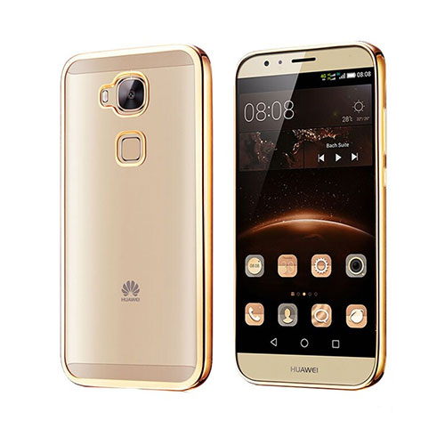 Silicone Transparent Matte Finish Frame Cover for Huawei G7 Plus Gold