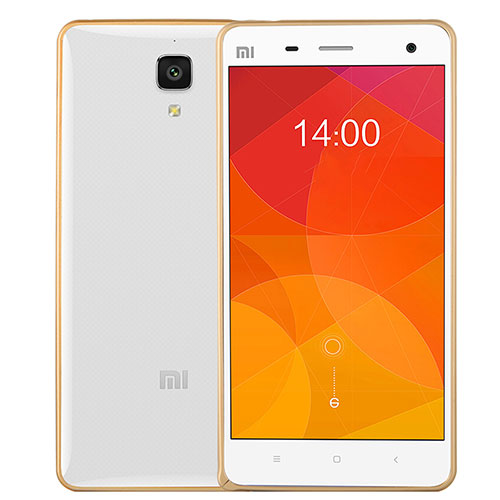 Silicone Transparent Matte Finish Frame Cover for Xiaomi Mi 4 Gold