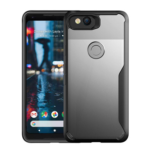 Silicone Transparent Mirror Frame Case Cover for Google Pixel 3 Black