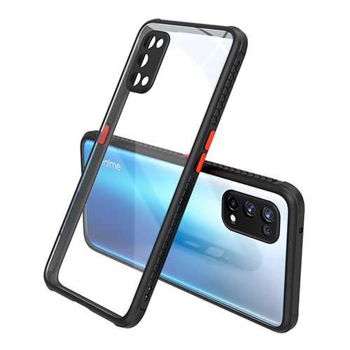 Silicone Transparent Mirror Frame Case Cover for Realme X7 Pro 5G Black