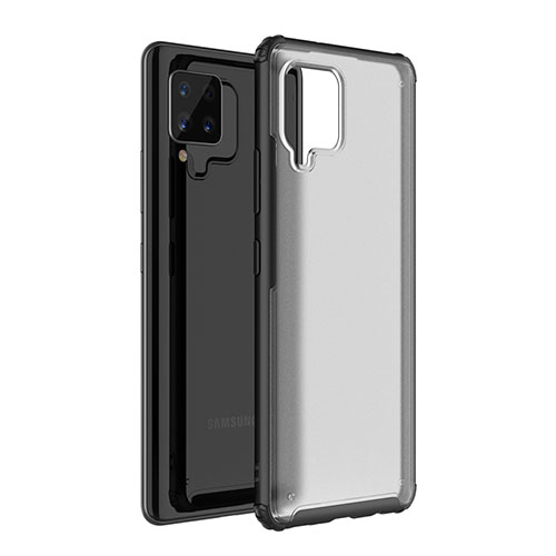 Silicone Transparent Mirror Frame Case Cover for Samsung Galaxy A42 5G Black