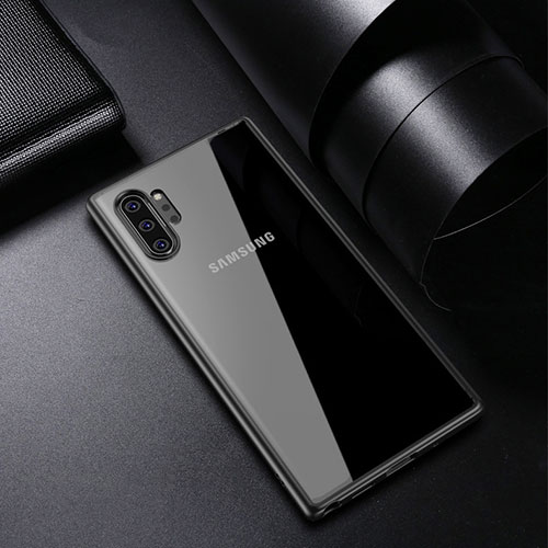 Silicone Transparent Mirror Frame Case Cover for Samsung Galaxy Note 10 Plus 5G Black