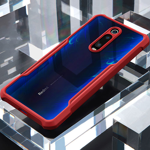 Silicone Transparent Mirror Frame Case Cover for Xiaomi Mi 9T Pro Red