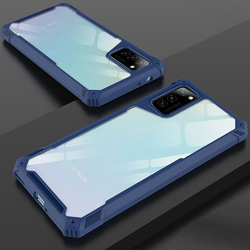 Silicone Transparent Mirror Frame Case Cover H01 for Huawei Honor V30 Pro 5G Blue