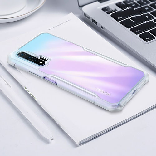 Silicone Transparent Mirror Frame Case Cover H01 for Huawei Nova 6 5G White