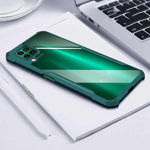 Silicone Transparent Mirror Frame Case Cover H01 for Huawei Nova 7i Green