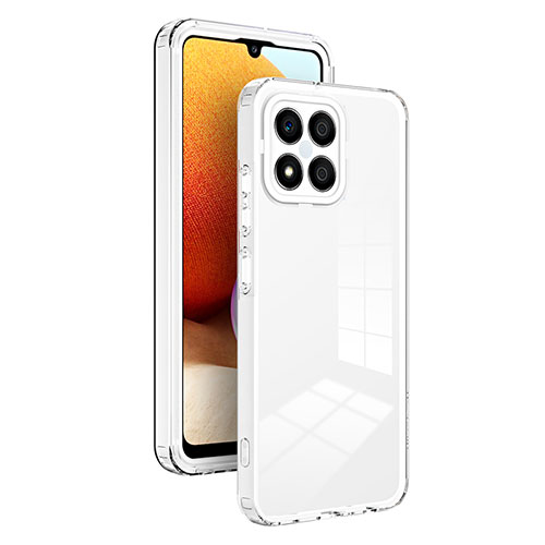 Silicone Transparent Mirror Frame Case Cover H01P for Huawei Honor X8 4G White