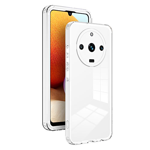 Silicone Transparent Mirror Frame Case Cover H01P for Realme 11 Pro+ Plus 5G White