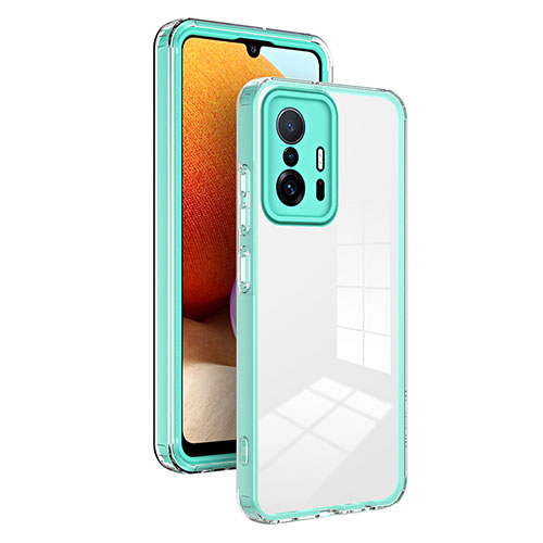Silicone Transparent Mirror Frame Case Cover H01P for Xiaomi Mi 11T 5G Green
