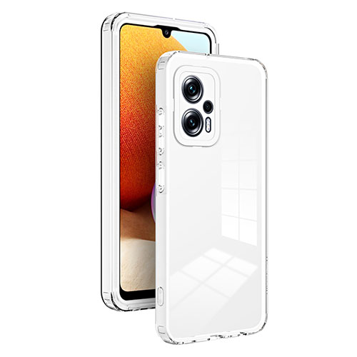 Silicone Transparent Mirror Frame Case Cover H01P for Xiaomi Redmi K50i 5G White